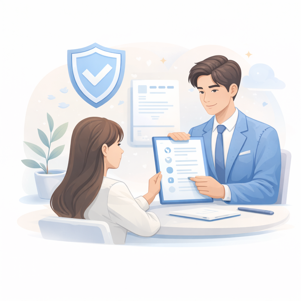 보험 설계 및 방문 서비스 예시 이미지